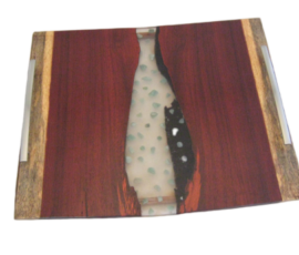 <span style="font-size: 25px;">Large Padouk And Epoxy Serving Tray<span>